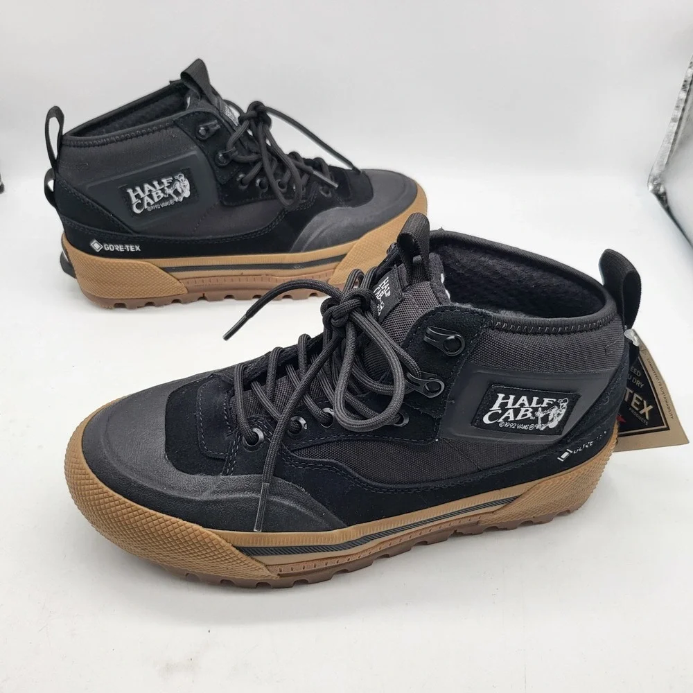 Vans Half Cab MTE GORE-TEX Men's 6.5 Womens 8 Black Gum Skate Shoes VN000CVMB9M1